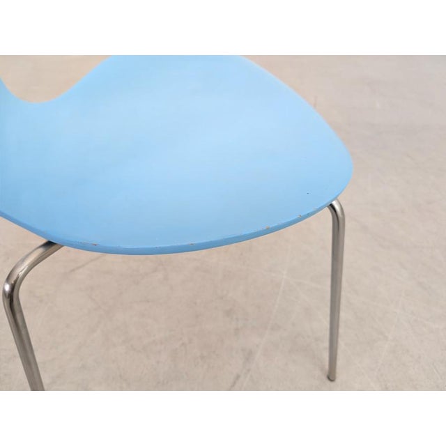 Blue Light Blue Series 7 3107 Chair by Arne Jacobsen for Fritz Hansen For Sale - Image 8 of 12