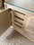 Wood Pair of Contemporary Champagne Lacquered Buffets With Faceted Doors and Tempered Glass Tops For Sale - Image 7 of 9