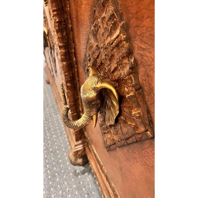 Maitland-Smith Attributed Tessellated Coconut Shell & Bronze Elephant Sideboard Server For Sale - Image 11 of 15