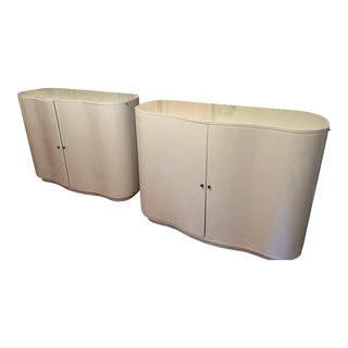 Pair of White Cabinets For Sale