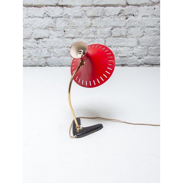 Mid-Century Modern Desk Lamp with Red Shade attributed to Stilux Milano, 1950s For Sale - Image 13 of 16