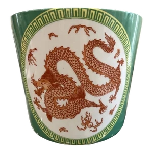 Vintage Large Chinoiserie Porcelain Cachepot
