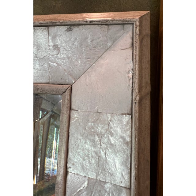 1990s Handcrafted Mother of Pearl Shell Mirror For Sale - Image 12 of 14