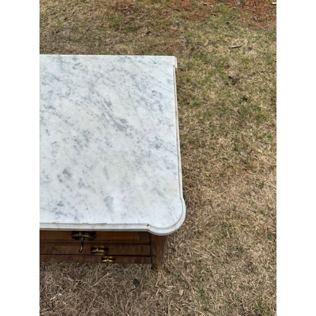 19th Century 19th Century Louis XVI Carrara Marble Top Chest of Drawer / Commodes For Sale - Image 5 of 12