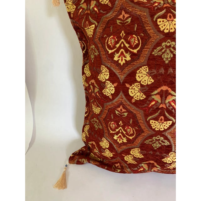 Kilim Patterned Burgundy Pillow Cover For Sale - Image 4 of 7