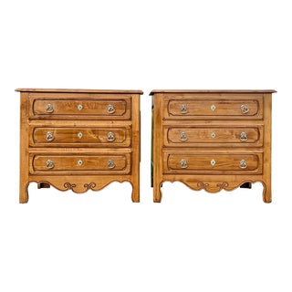 Ethan Allen Legacy Three Drawer Bachelor Chest Nightstands - a Pair For Sale