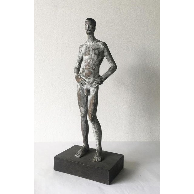 Gray Italian Cast Bronze Man Sculpture by Aron Demetz, 2004 For Sale - Image 8 of 18