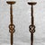 Early 20th Century Antique Arts & Crafts Wrought Iron Forged Mantle Candlestick Holders - A Pair For Sale - Image 5 of 9