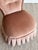 Vintage Blush Velvet Slipper Chair With Pleated Skirt For Sale - Image 10 of 12