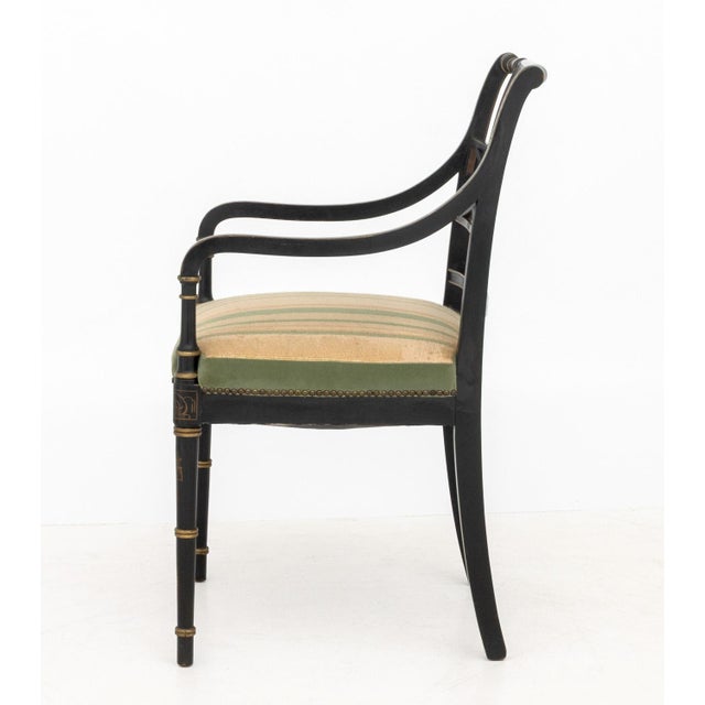 Regency Style Gilt and Ebonized Side Chair For Sale In New York - Image 6 of 7
