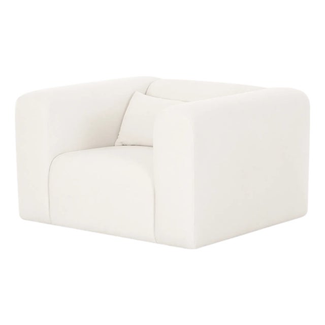 Tarra Cream Chenille Armchair For Sale In Los Angeles - Image 6 of 6
