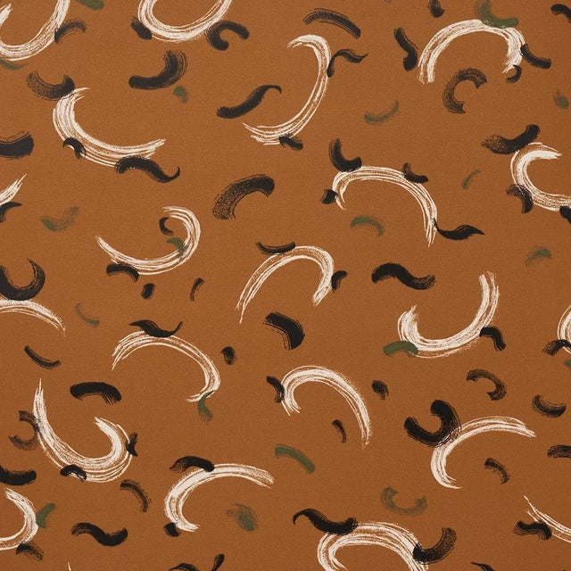 Sample - Schumacher X David Kaihoi Brushmark Wallpaper in Gold For Sale