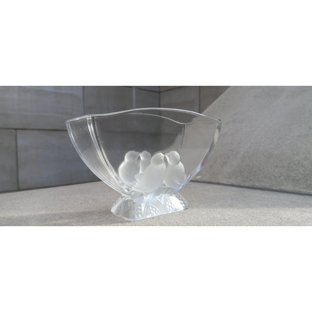 Verlys of America Lovebird Vase Crystal and Frost For Sale - Image 9 of 14