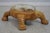 Traditional Custom Heavy Wood Turtle Ottoman Footstool W. Upholstered Seat For Sale - Image 3 of 10