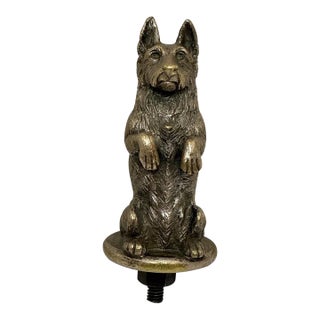 Rare Early 20th Century Asprey London Bronze Begging Scottie Dog Car Radiator Mascot For Sale