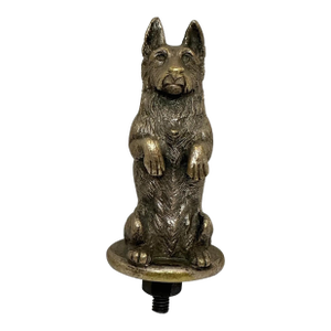 Rare Early 20th Century Asprey London Bronze Begging Scottie Dog Car Radiator Mascot