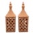 Vintage Moroccan Handmade Terracotta Lanterns - a Pair For Sale