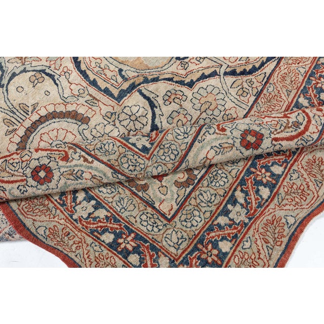 Late 19th Century Authentic 19th Century Persian Kirman Carpet For Sale - Image 5 of 10