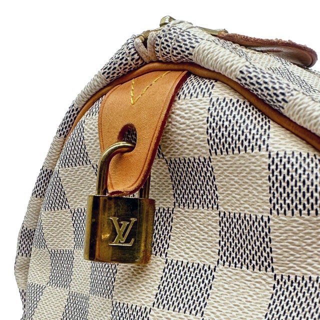 Louis Vuitton Damier Azur Speedy 30 Top Handle Bag, France 2010. For Sale - Image 11 of 13