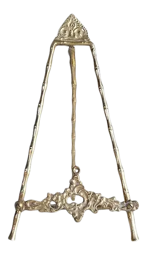 Art Deco or Art Nouveau Faux Bamboo Brass Photo or Painting Display Easel