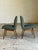 Beautifully refinished walnut dining chairs by Stanley Young for Glenn of California. Tufted seats, newly upholstered in a...