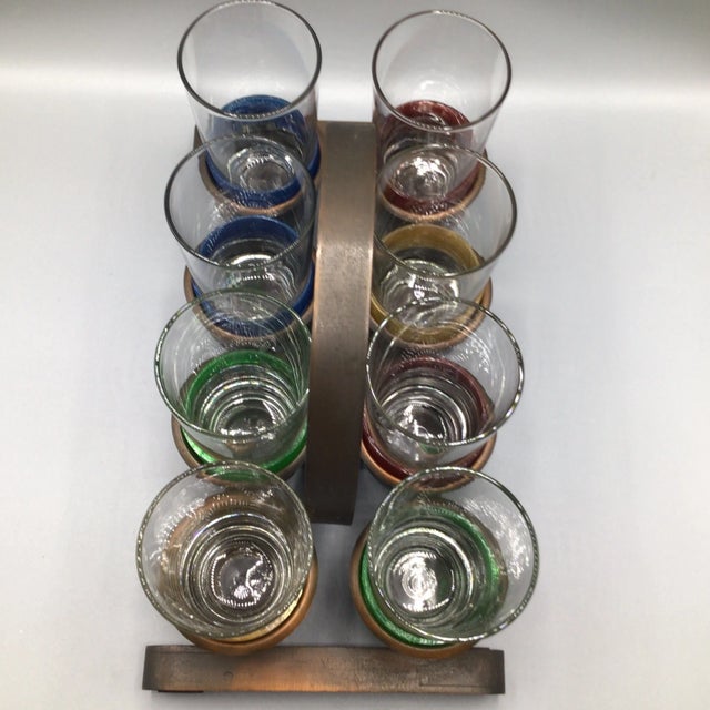 Federal Highball Glasses and Caddy-Set of 9 For Sale In Sacramento - Image 6 of 13