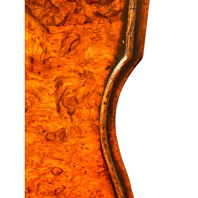 Burnt Orange George III Style Burl Walnut and Mahogany China Table Attributed to Gillow For Sale - Image 8 of 11