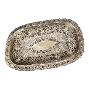 Pierced Silver Plated Serving Tray