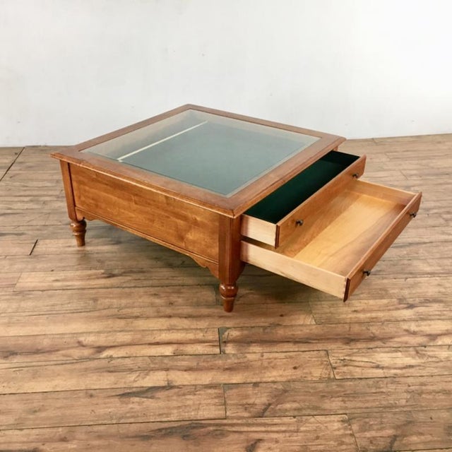 Transitional Ethan Allen Curio Top Coffee Table Chairish