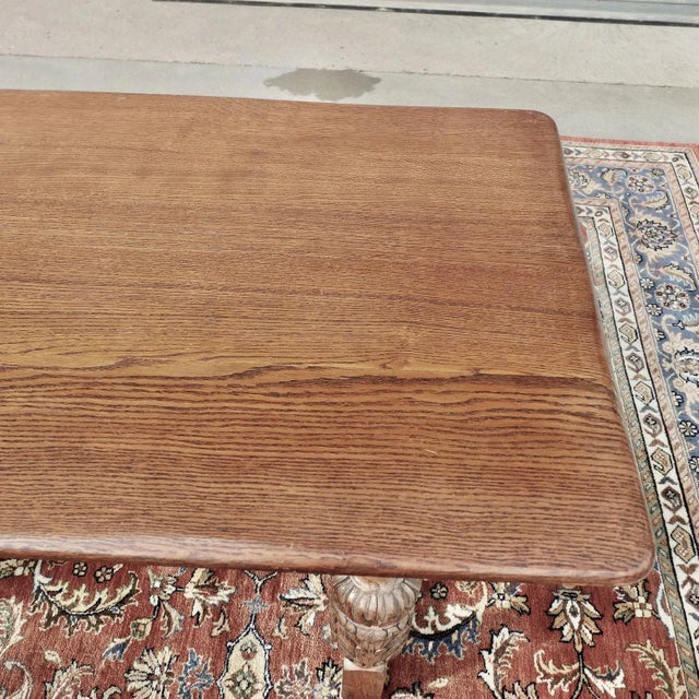 Wood Antique Farmhouse Gothic Oak Refectory Table For Sale - Image 7 of 10