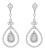 18K White Gold 1 1/4 Cttw Round Diamond Openwork Teardrop-Shaped Dangle Earrings (F-G Color, VS1-VS2 For Sale