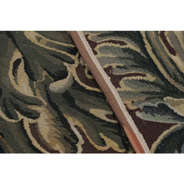 Green Rug & Kilim’s Armorial Tudor Style Rug in Black, With Beige, Blue and Gold Tones For Sale - Image 8 of 8