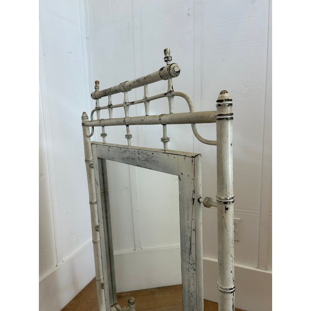 Glass Antique French Faux Bamboo Mirror For Sale - Image 7 of 7