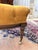 Wood Vintage Louis XVI Style Tufted Gold Ottoman With Brass Paw Feet For Sale - Image 7 of 10