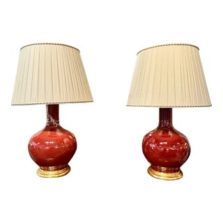 Christopher Spitzmiller "Single Gourd" Lamps - a Pair For Sale