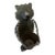 Vintage Hand-Crafted Artisan Metal Bear Sculpture Luminary & Planter For Sale