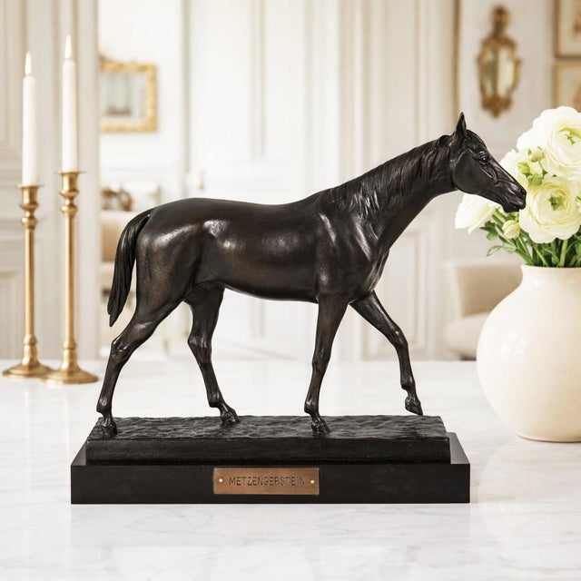 FRANÇOIS AUGUSTE HIPPOLYTE PEYROL French, 1856-1929 "Metzengerstein" Patinated bronze on marble base, signed to base...