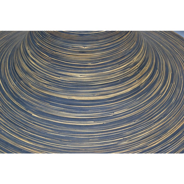 Brown Dark Brown French Vintage Indoor Decorative Planter Swirled Cane Vase - a Pair For Sale - Image 8 of 13