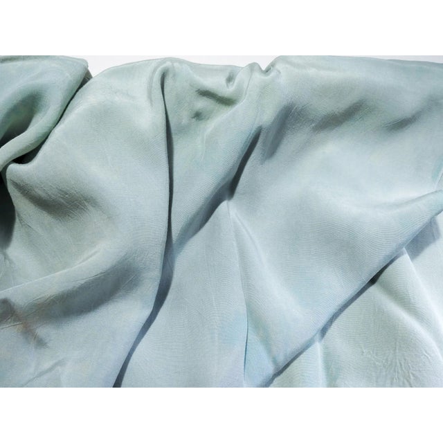 Late 20th Century 10 Yds Hand Dyed Aqua Fabric For Sale In Seattle - Image 6 of 6