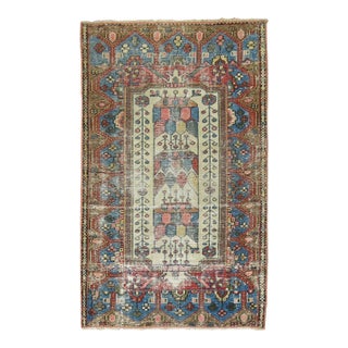 Early 20th Century Shabby Chic Persian Malayer Tiny Rug - 2'6" x 3'9" For Sale