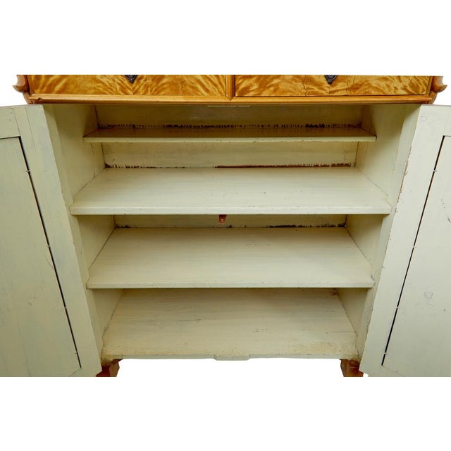 Antique Swedish Tiger Birch Buffet, 1870 For Sale - Image 6 of 11