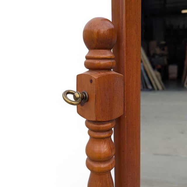 Chestnut Vintage Cheval Floor Mirror With Adjustable Wood Frame For Sale - Image 8 of 14