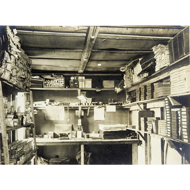 Cluttered Office Typewriter Stacked Shelves Photograph - 7" x 9.5" For Sale - Image 4 of 4