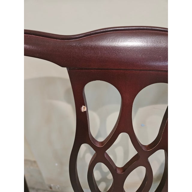 Chippendale Late 20th Century Classic Chippendale Style Arm Chairs For Sale - Image 3 of 5