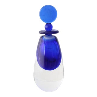 Hand-Blown Signed Glass Perfume Bottle For Sale