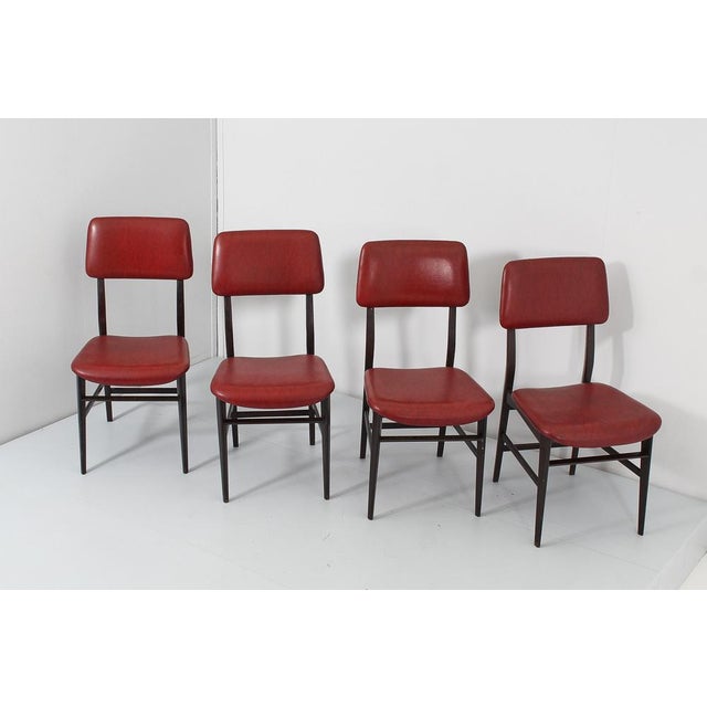 Wooden Chairs attributed to Edmondo Palutari and Vittorio Dassi, Italy, 1960s, Set of 4 For Sale - Image 6 of 18