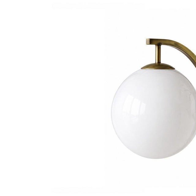 White Glass Sphere Pendant Light, 1980s For Sale - Image 4 of 7