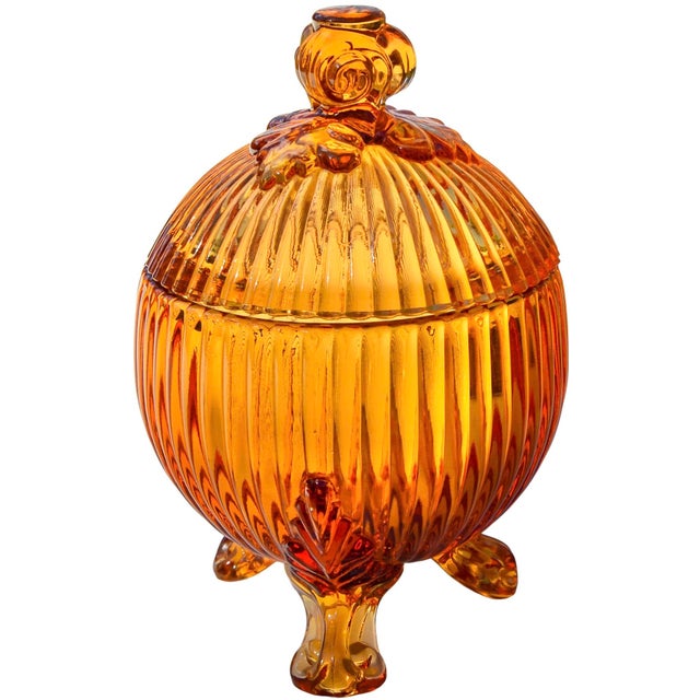 Mid-Century Modern Mid 20th Century Handblown Textured Crystal Art-Glass Candy Dish For Sale - Image 3 of 7