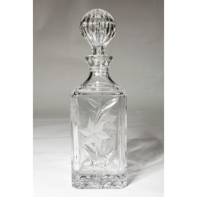 This exquisite vintage Bohemian crystal decanter showcases a refined quilted cut glass design, adding an air of...