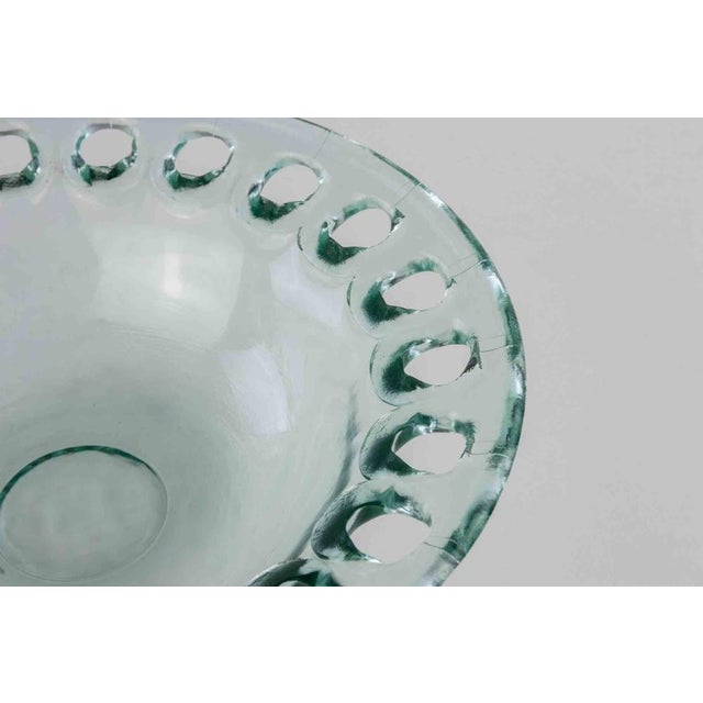 Art Deco Glass Bowl from Couronne Co., USA, 1980s For Sale - Image 3 of 5